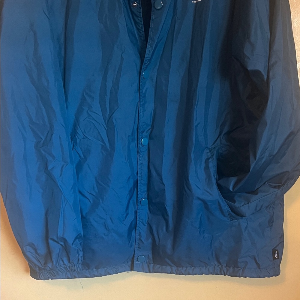 Vans Men's Dark Blue Snap-Front Windbreaker - Picture 5 of 6